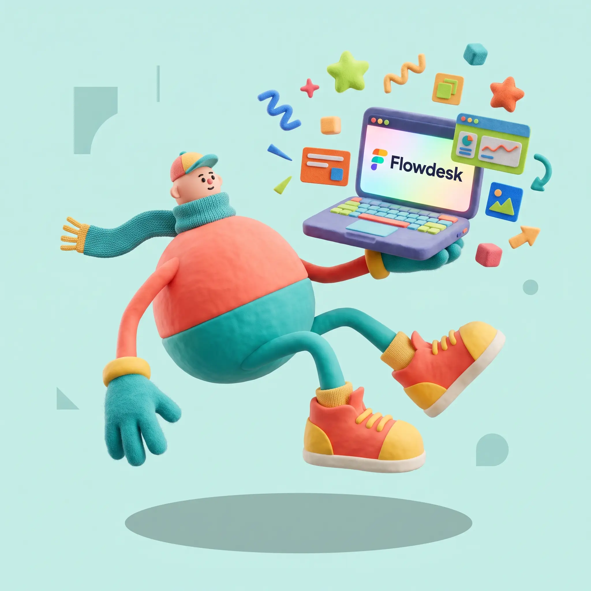 Приклад: М'яка 3D-ілюстрація героя для SaaS-бренду