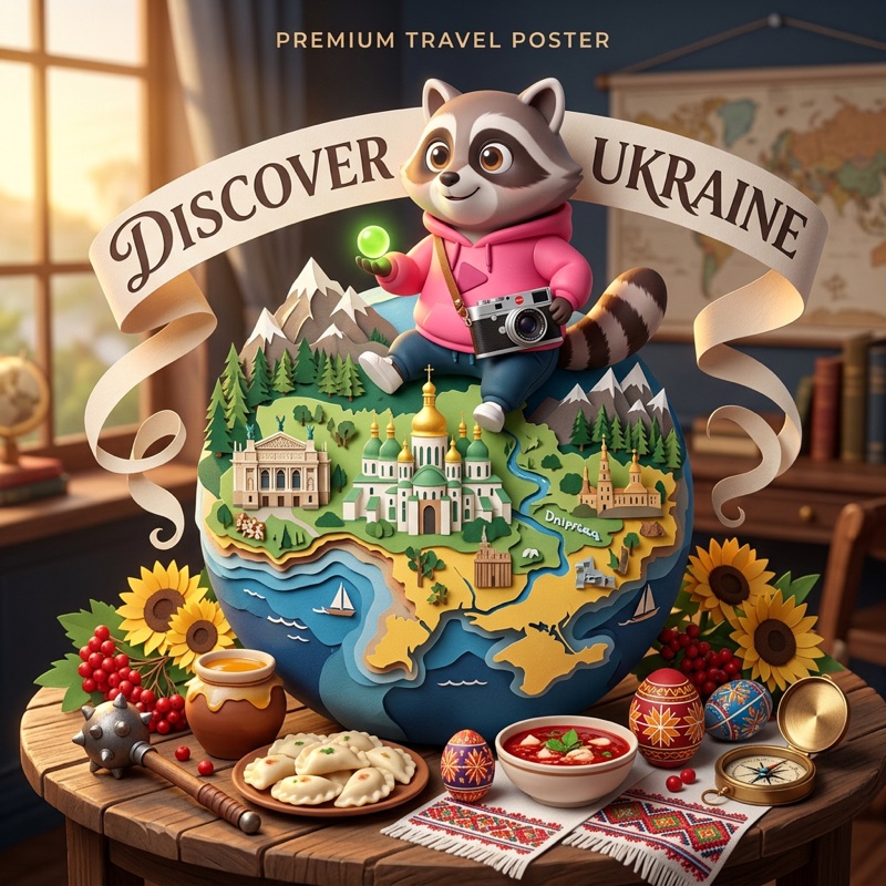 Приклад: Тревел-постер на мініатюрному глобусі